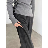 Characters Plus Velvet 2026 Trousers Women's Autumn And Winter New Hairs, Open Fork Pants Straight Thicken Banana Trousers Casual Women