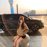 British Wind Double Buckle Collar Jacket Women 2025 New Autumn Dress Design Loose Long-Sleeved Top