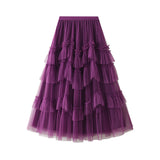 Cake Skirt 2025 Spring New Mesh Dress Design Half-Dress Net Yarn Splicing Ponpong Skirt D1865