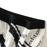 100-Fold Letter Print Skirt Women Autumn New Tight Waist Long Umbrella Skirt 2125