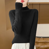 Wool Blended 2026 Autumn And Winter New Women's First-Line Ready-Up Seamless Half-High-Neck Short-Dressed Knitted Bottom Shirt