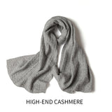 Cashmere 2026 Autumn And Winter New Women's High-End Neck Warm Knitting Heavy Thick Solid Color Splined Plus Long Scarves