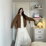 Curry Velvet Jacket Women's Spring And Autumn 2026 New Autumn And Winter Design Sense Korean High-End Jacket Top