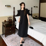 Bubble Sleeve Dress Women's Summer 2026 New Small Small Eleaning French Design Long Dress