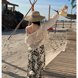 Bohemia Beach Skirts Women's Summer Seaside Wearing Thin Open Wide Leg Trousers Crushed Flowers Mop Trousers