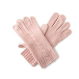Cashmere 2026 Autumn And Winter New Men's And Women Retro Twist Flowers Thicken Warm Gloves Outdoor Riding Knitted Gloves