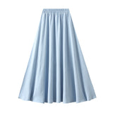A-Word Half-Dress Girl Spring And Summer Thin 2025 New High-Waisted Feeling Relaxed Leisure Big Swing Dress 9926