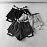 High-Rise Shorts Women Summer Hot Girls Tight Waist Label Loose Broad Legs Leisure Hot Pants Tide