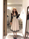 Pure-Want-Style Lace Lace Lace Waist Thin Sling Dress With Knitted Cardigan Summer New Two-Piece Set Of Women