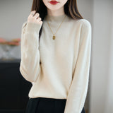 Line Ready-Upled Wool Blending 2026 Autumn And Winter New Women's Short Dress Half High-Neck Solid Color Bottom Top Knitting Shirt