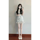 Design Sense Of A Small Improvement Of The Cheongsam National Breeze Floral Dress Summer Temperament To Waist New Chinese Style Gentle Dress
