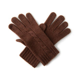 Cashmere 2026 Autumn And Winter New Men's And Women Retro Twist Flowers Thicken Warm Gloves Outdoor Riding Knitted Gloves