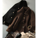 Double-Sided Collar Simple Light Luxury Short Coat Women's Clothing 2025 Spring And Autumn New Temperament Fashion Loose Top
