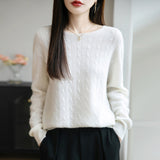 A Line Of Ready-Hearing Wool Blended 2026 Autumn And Winter Women's New Loose Neck Twisted Collars In The Head Of The Bottom Knitting Shirt
