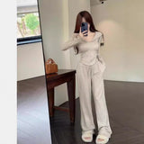 Casual Popular Casual Suit Autumn And Winter New Solid Zipper Short Hooded Open-Shirt Two Sets Of Women's Clothing