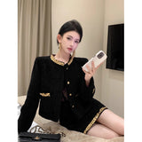 Famous Temperament Small Fragrant Suit Rich Man's Golden Feeling Hepburn Purple Light Luxury High-End Coat Half-Dress Dress A Complete Set