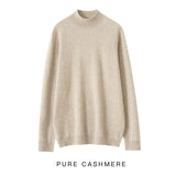 Line Ready-Wear 100% Pure Wool 2026 Autumn And Winter New Men's Loose Half-High-Neck Solid Color Knitted Sweater