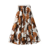 2026 Spring And Summer High-End Retro Print Skirt Classic High-End Feeling A-Word Long Dress D9908