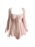Fat MM Korean Pure Lust Style Braid Vest Women Summer New Wear Slim Long Sleeve Open Shirt Beautiful Top