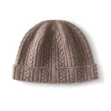 Cashmere Autumn And Winter New Twisting Flower Wool Cap Warm Ears Knitted Cold Hat