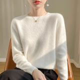 Exploding Wool Blending 2026 Autumn And Winter New Women's Round-Neck Short Classic Tie Warm Knitted Bottom Sweater