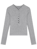 Body Slim Elastic Long Sleeves Shoulder T-Shirt Girl Spring And Autumn Sexy Figure Inside The Bottom Shirt Gray Tight Coat